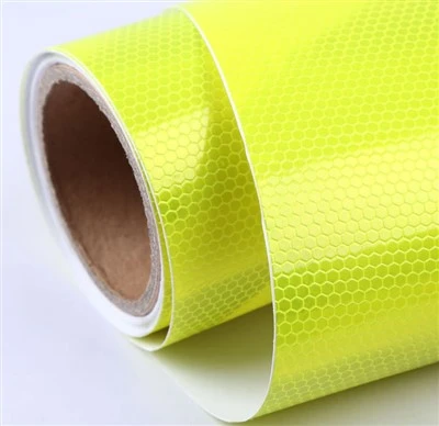 Làmina reflectant micro prismàtica de PVC groc fluorescent